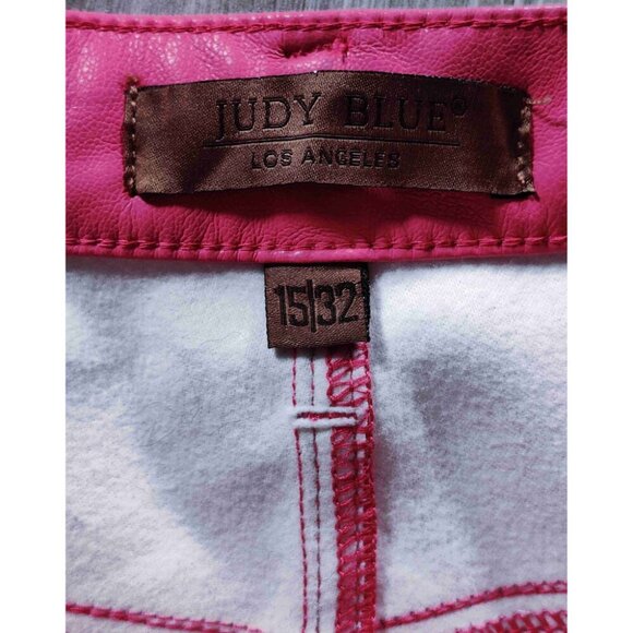 Judy Blue Faux Leather High Waist Control Top Straight Leg Pants Size 15… - Picture 8 of 12